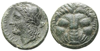 Bruttium, Rhegion, C. 351-280 Bc. Æ (19 MM, 6.48 G).