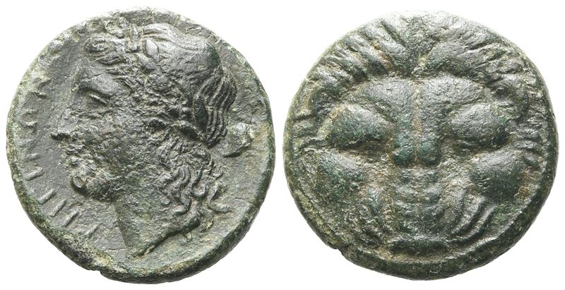 Bruttium, Rhegion, C. 351-280 Bc. Æ (19 MM, 6.48 G).