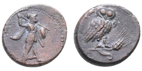 Southern Lucania, Metapontion, c. 225-200(?) BC. Æ (15mm, 2.68g).