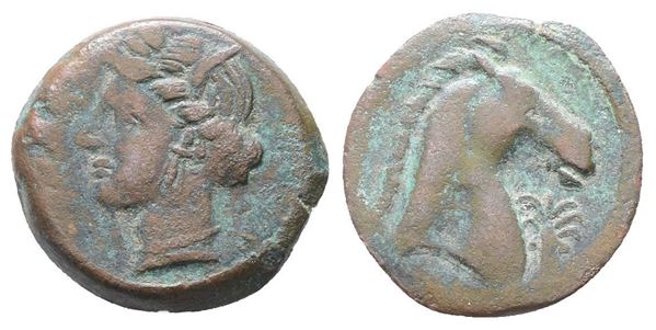 Carthaginian Domain, Sardinia, c. 264-241 BC. Æ (20mm, 4.90g).  - Auction Greek, Roman, Byzantine Coins - Bertolami Fine Art - Prague