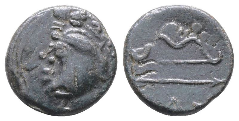 Pan, Testa cimmeria (Cimmerian Bosporos: Pantikapaion), Æ, 304/3-250 a.C.