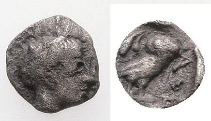 Attica, Athens, C. 454-404 Bc. Ar Hemiobol (7mm, 0.26g).