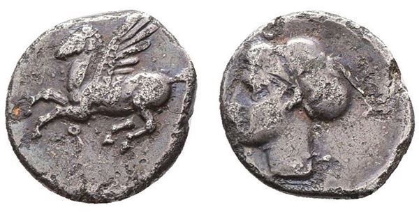 Corinth, c. 350-300 BC. AR Drachm (16mm, 2.51g).  - Auction Greek, Roman, Byzantine Coins - Bertolami Fine Art - Prague