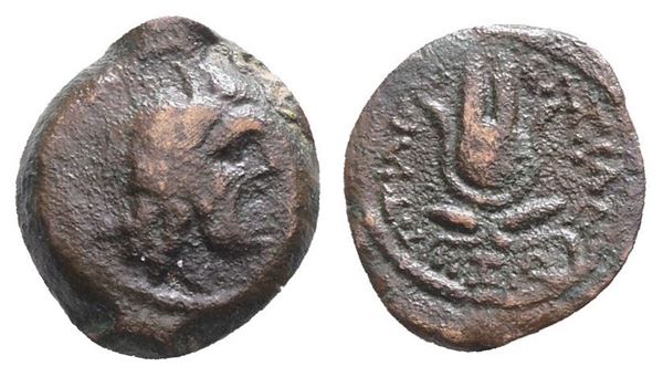 Ptolemaic Kings of Egypt, Ptolemy Apion (King of Kyrenaika, c. 104/1–96 BC). Æ Chalkous (15mm, 2.61g).