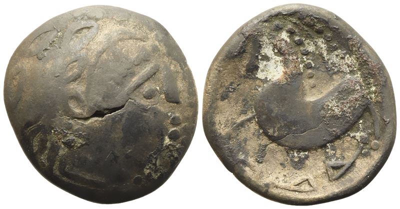 Celtic. Eastern Europe, Tetradrachm, c. II century BC; AR (7,45 g; 22 mm)