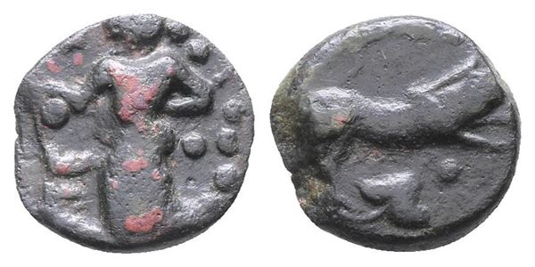 Sicily, Halykiai, c. 400-397 BC. Æ Hexas or Dionkion (16mm, 2.43g).  - Auction Greek, Roman, Byzantine Coins - Bertolami Fine Art - Prague