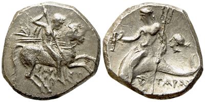 Calabria, Tarentum (C. 272-240 Bc), Nomos; Ar (6,43 G; 19,7 MM)