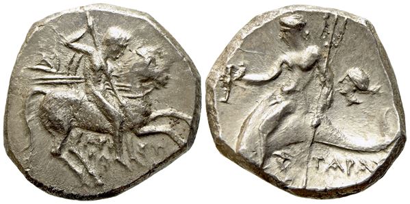 Calabria, Tarentum (c. 272-240 BC), Nomos; AR (6,43 g; 19,7 mm)