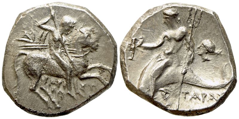 Calabria, Tarentum (C. 272-240 Bc), Nomos; Ar (6,43 G; 19,7 MM)