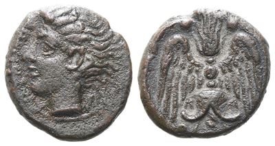 Sicily, Katane, C. 415-404 Bc. Æ Tetras Or Trionkion (13 MM, 1.82 G).