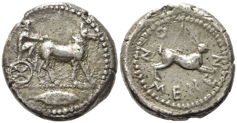 Sicily, Messana (C.ca 480-461 Bc), Tetradrachm; Ar (17,29 G; 24,5 MM)