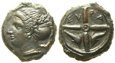 Sicily, Syracuse, Second Democracy (466-405 Bc), Hemilitron; Æ (3,63 G; 15,3 MM)