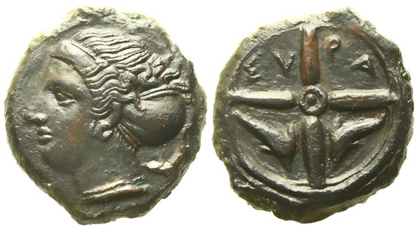 Sicily, Syracuse, Second Democracy (466-405 BC), Hemilitron; Æ (3,63 g; 15,3 mm)