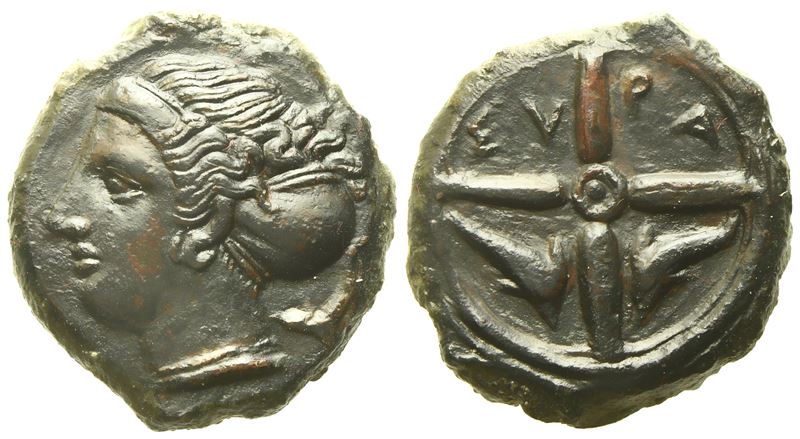 Sicily, Syracuse, Second Democracy (466-405 Bc), Hemilitron; Æ (3,63 G; 15,3 MM)
