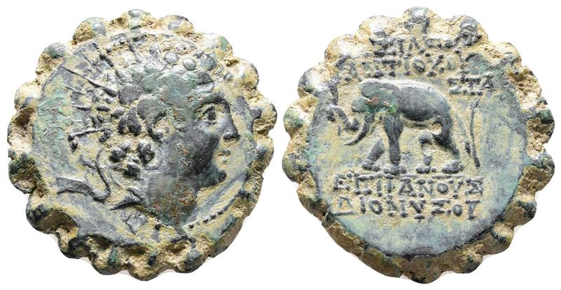 Seleukid Kings, Antiochos Vi Dionysos (144-142 Bc). Serrate Æ (24mm, 9.03g).