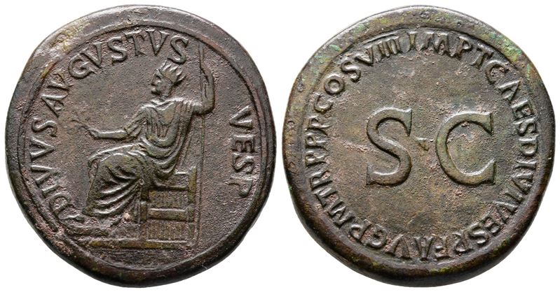 Divus Vespasian (died Ad 79). Æ Sestertius (36mm, 27.25g).