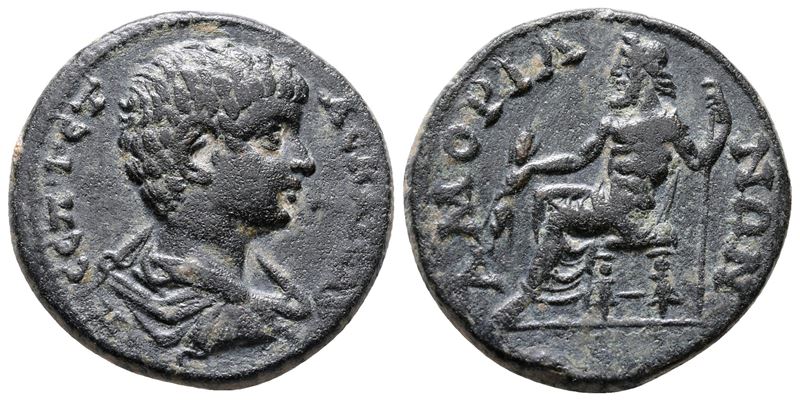 Geta (caesar, 198-209). Phrygia, Amorium. Æ (26mm, 9.15g).
