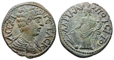 Geta (caesar, 198-209). Phrygia, Hadrianopolis-sebaste. Æ (21mm, 5.64g).