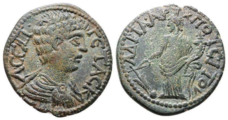 Geta (caesar, 198-209). Phrygia, Hadrianopolis-sebaste. Æ (21mm, 5.64g).
