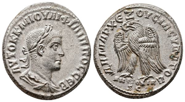 Philip II (247-249). Seleucis and Pieria, Antioch. AR Tetradrachm (25mm, 11.60g).