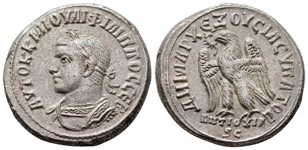 Philip II (247-249). Seleucis and Pieria, Antioch. AR Tetradrachm (26mm, 12.88g).  - Auction Greek, Roman and Byzantine Coins	 - Bertolami Fine Art - Prague