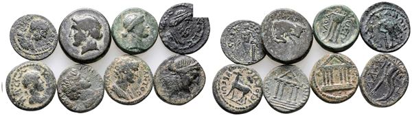 Lot of 8 Greek and Roman Provincial Æ coins