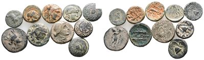 Lot Of 10 Greek Æ Coins