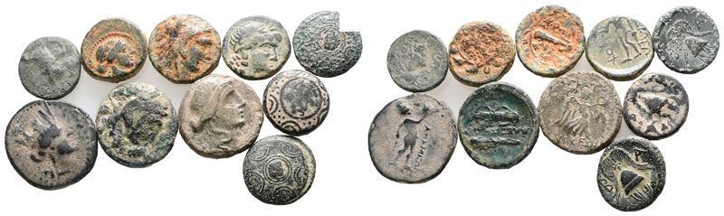 Lot Of 10 Greek Æ Coins