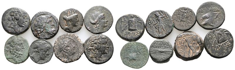 Lot Of 8 Greek Æ Coins