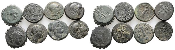 Lot of 8 Greek Æ coins