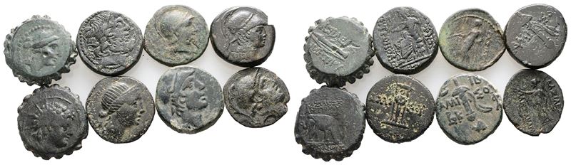 Lot Of 8 Greek Æ Coins