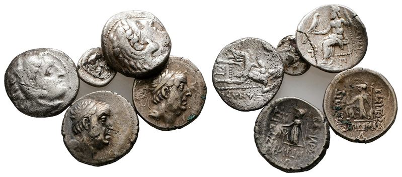 Lot Of 5 Greek Ar Coins