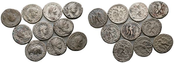 Lot of 10 Roman Provincial BI tetradrachms