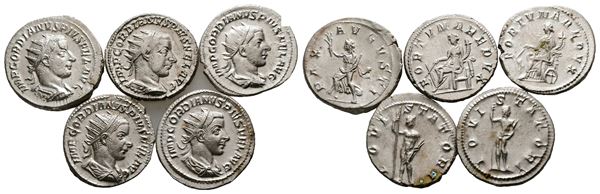 Lot of 5 Roman Antoniniani  - Auction Greek, Roman and Byzantine Coins	 - Bertolami Fine Art - Prague