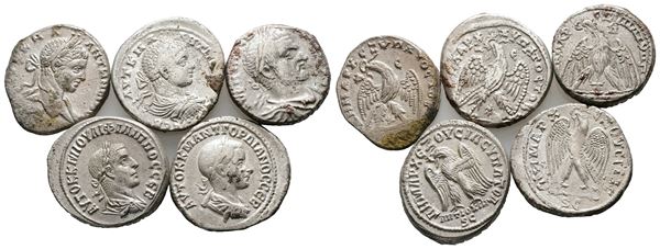 Lot of 5 Roman Provincial BI tetradrachms  - Auction Greek, Roman and Byzantine Coins	 - Bertolami Fine Art - Prague