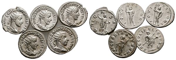 Lot of 5 Roman Antoniniani  - Auction Greek, Roman and Byzantine Coins	 - Bertolami Fine Art - Prague