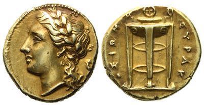 Sicily, Syracuse, Agathokles (317-289 Bc), Half Stater; El (3,70 G; 15 MM)
