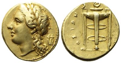 Sicily, Syracuse, Agathokles (317-289 Bc), Half Stater; El (3,62 G; 15,3 MM)