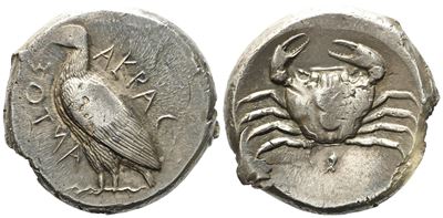 Sicily, Akragas (C. 465/0–445/0 Bc), Tetradrachm; Ar (17,45 G; 25,80 MM)