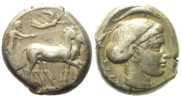 Sicily, Syracuse, Second Democracy (466-405 BC), Tetradrachm; AR (17,15 g; 22,92 mm)