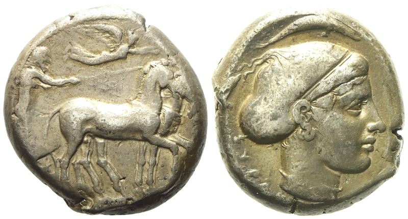 Sicily, Syracuse, Second Democracy (466-405 Bc), Tetradrachm; Ar (17,15 G; 22,92 MM)