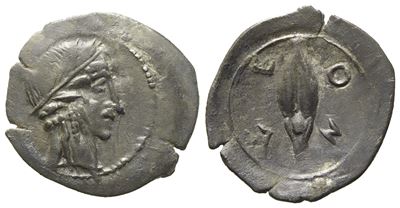 Sicily, Leontinoi (C. 450-440 Bc), Litra; Ar (0,61 G; 13,85 MM)