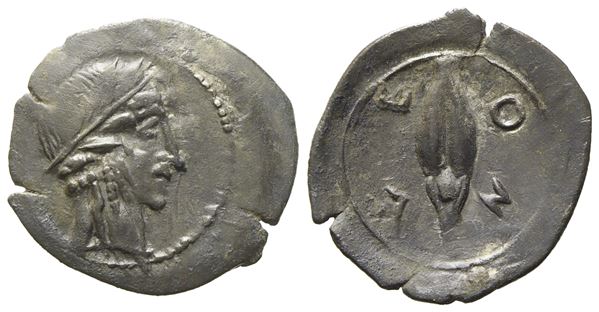 Sicily, Leontinoi (c. 450-440 BC), Litra; AR (0,61 g; 13,85 mm)