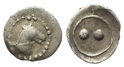 Sicily, Gela (480/75-475/70 Bc), Hexas Or Dionkion; Ar (0,10 G; 6,32 MM)