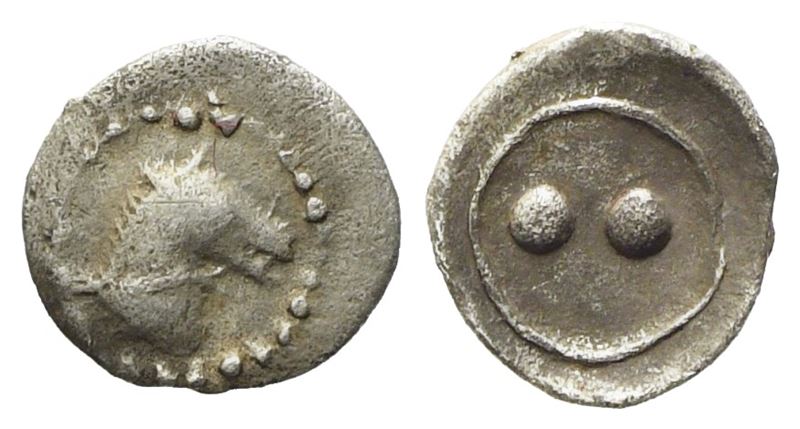 Sicily, Gela (480/75-475/70 Bc), Hexas Or Dionkion; Ar (0,10 G; 6,32 MM)