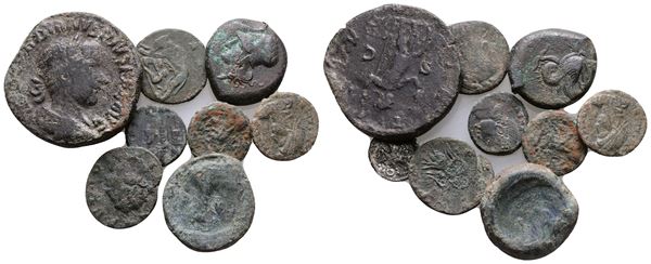 Lot of 8 Greek and Roman coins. lot sold as is, no return