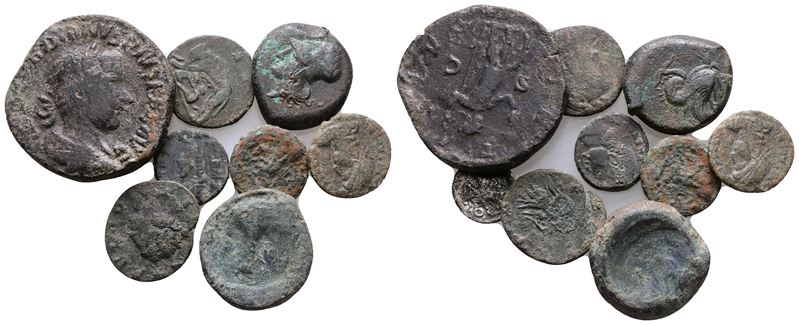 Lot Of 8 Greek And Roman Coins. Lot Sold As Is, No Return