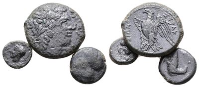Lot Of 3 Ae Greek Coins. Lot Sold As Is, No Return