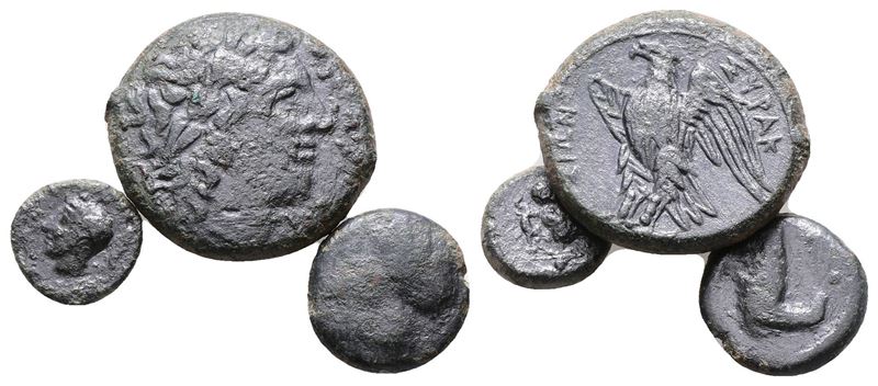 Lot Of 3 Ae Greek Coins. Lot Sold As Is, No Return