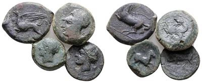 Lot Of 4 Ae Greek Coins. Lot Sold As Is, No Return